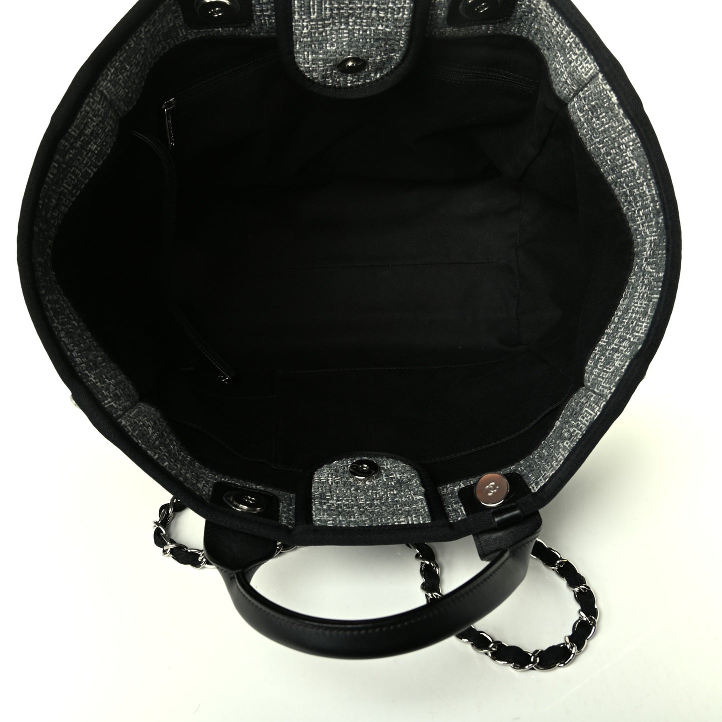 Tweed Medium Deauville Tote Charcoal