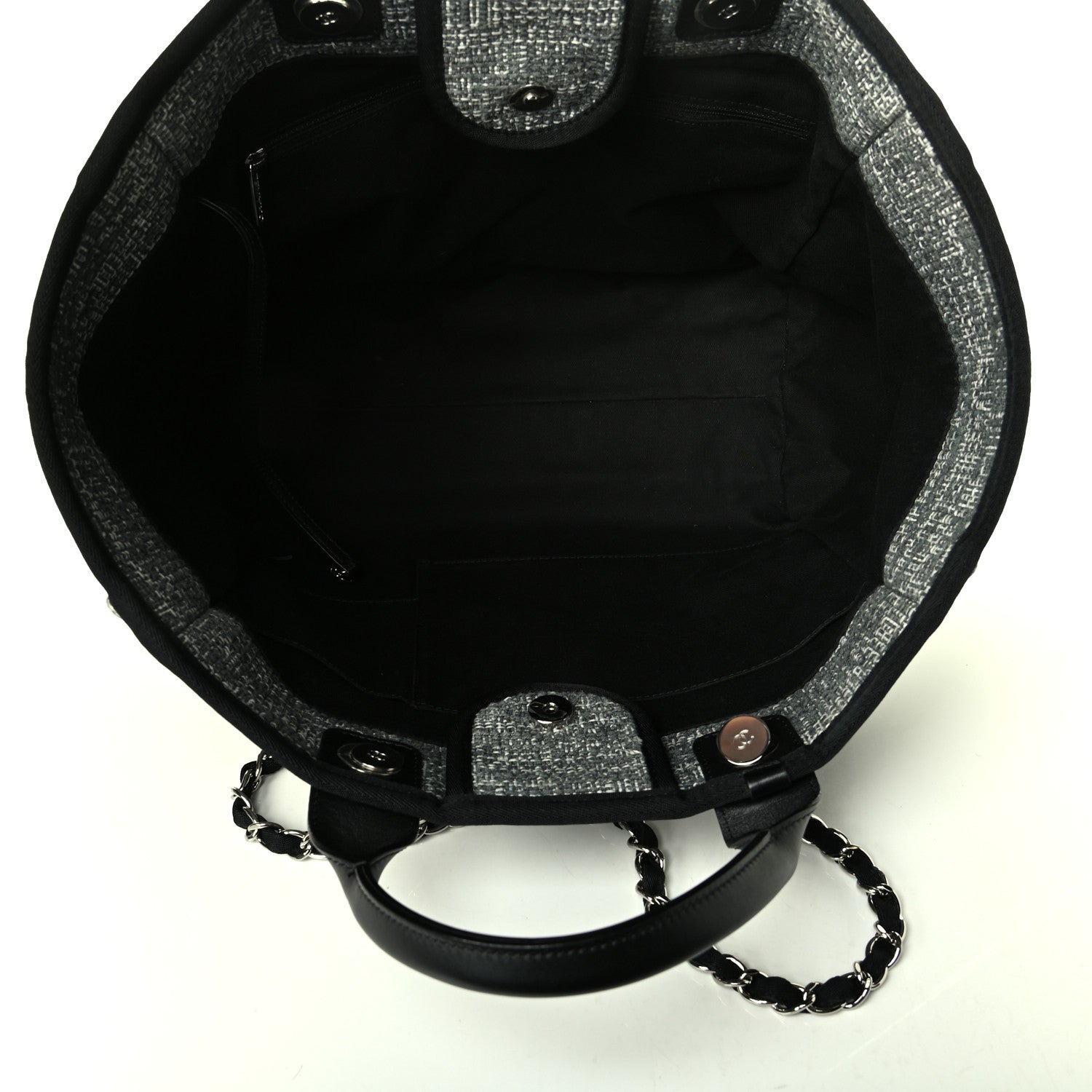Chanel Tweed Medium Deauville Tote Charcoal 4 of 7