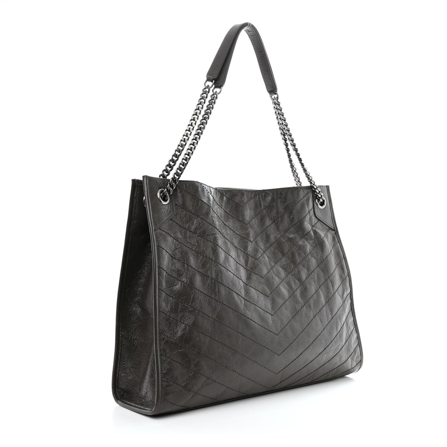 Crinkled Calfskin Matelasse Monogram Niki Shoulder Bag Storm