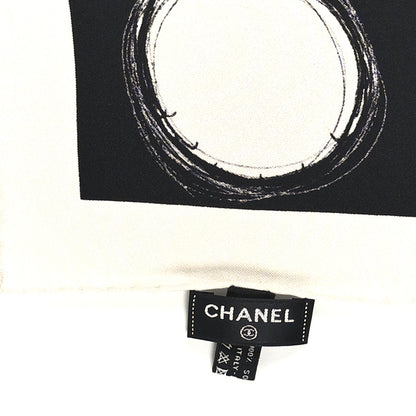 Chanel Silk CC Planet Scarf White Black 5 of 8