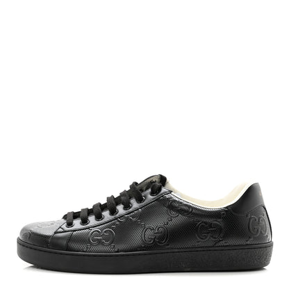 Gucci Calfskin GG Tennis Embossed Mens Ace Sneakers 9 Black 1 of 9