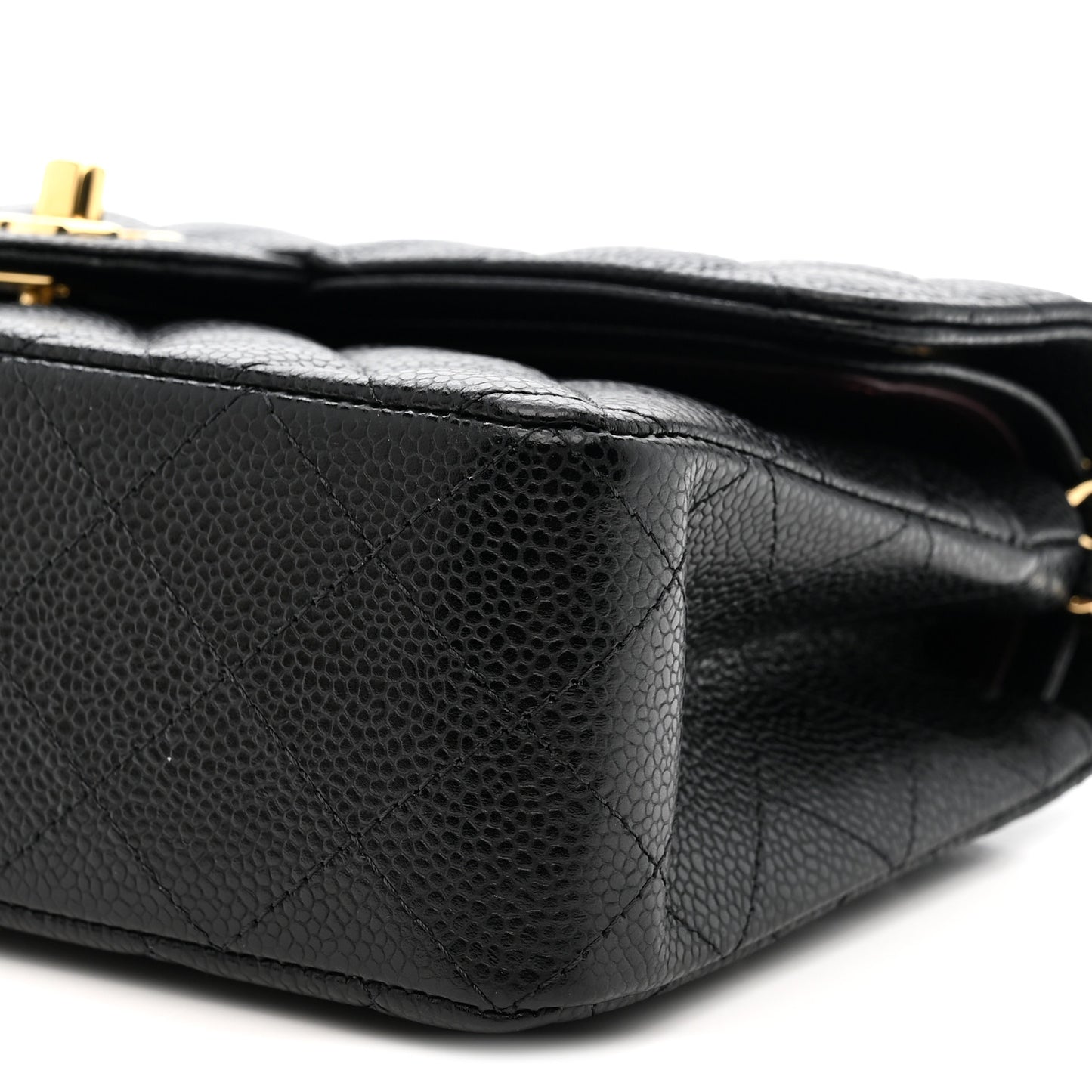 Caviar Quilted Small Double Flap Black