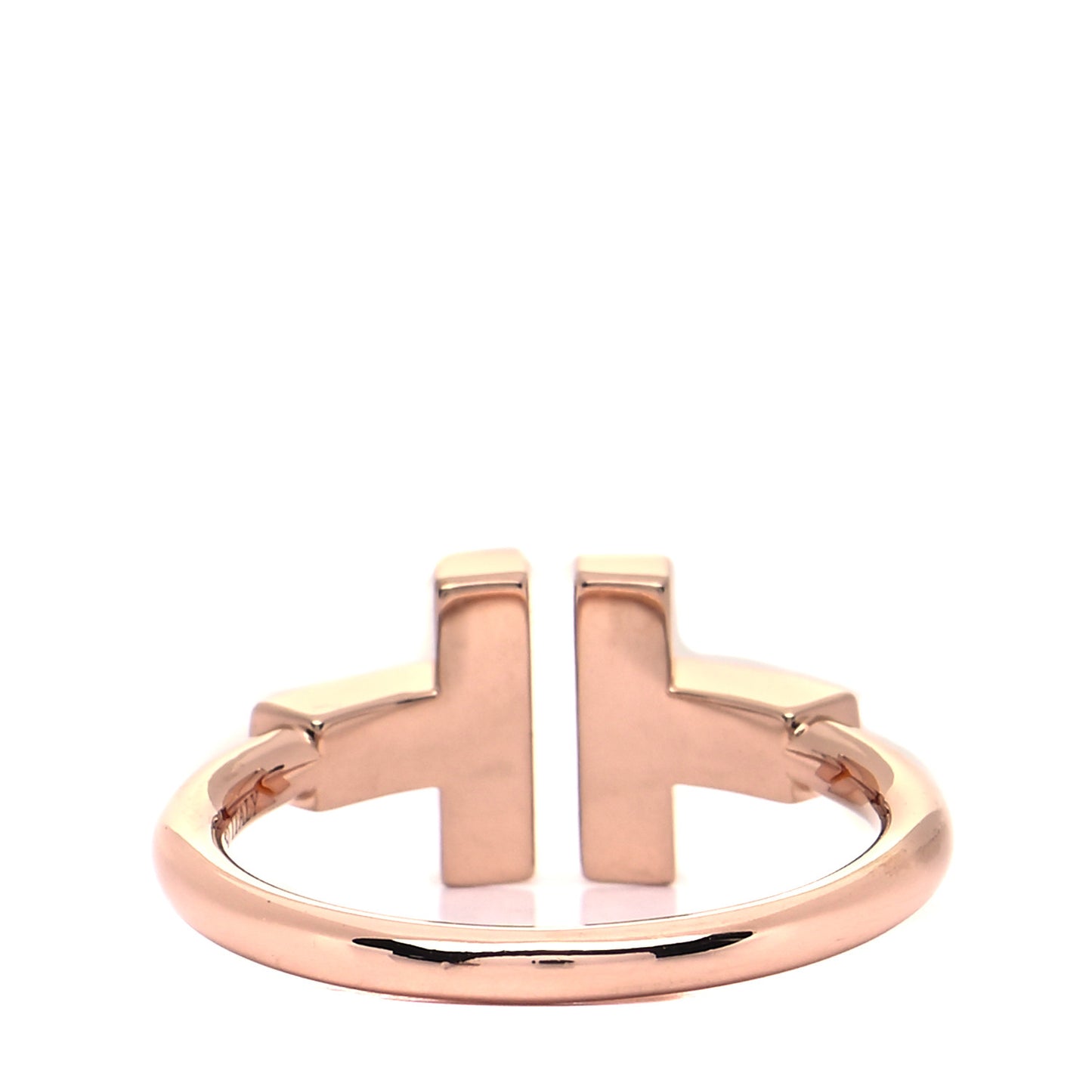18K Rose Gold Mother of Pearl T Wire Ring 52 6