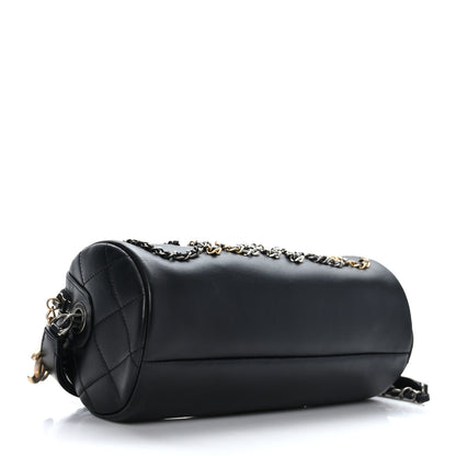 Chanel Metallic Lambskin Signe Bowling Bag Black 4 of 9