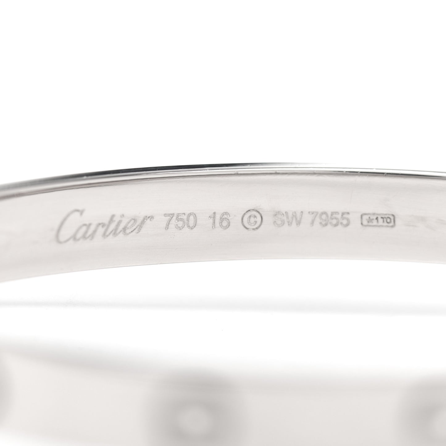 18K White Gold LOVE Bracelet 16