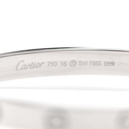 Cartier 18K White Gold LOVE Bracelet 16 4 of 6