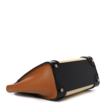 Celine Smooth Calfskin Micro Bi-Color Luggage Black White Brown 4 of 10