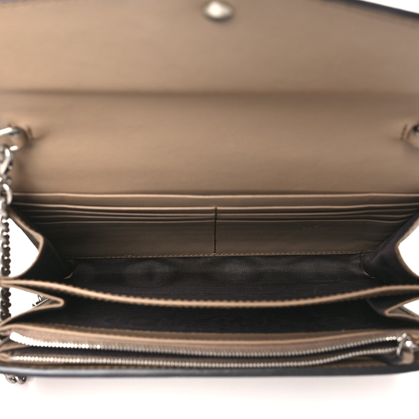 GG Supreme Monogram Mini Dionysus Chain Wallet Beige Taupe