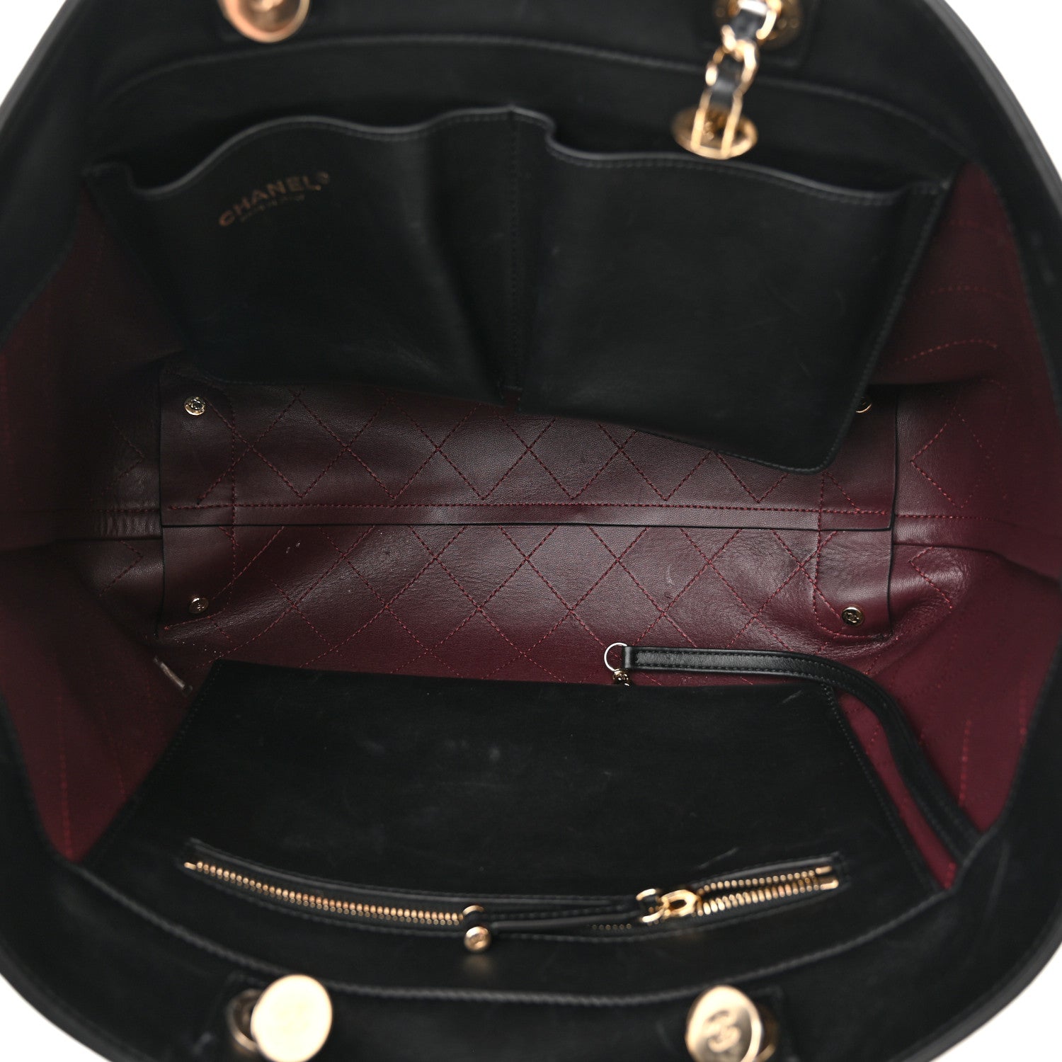 Chanel Calfskin Large Serial Shopper Tote Black 5 of 16