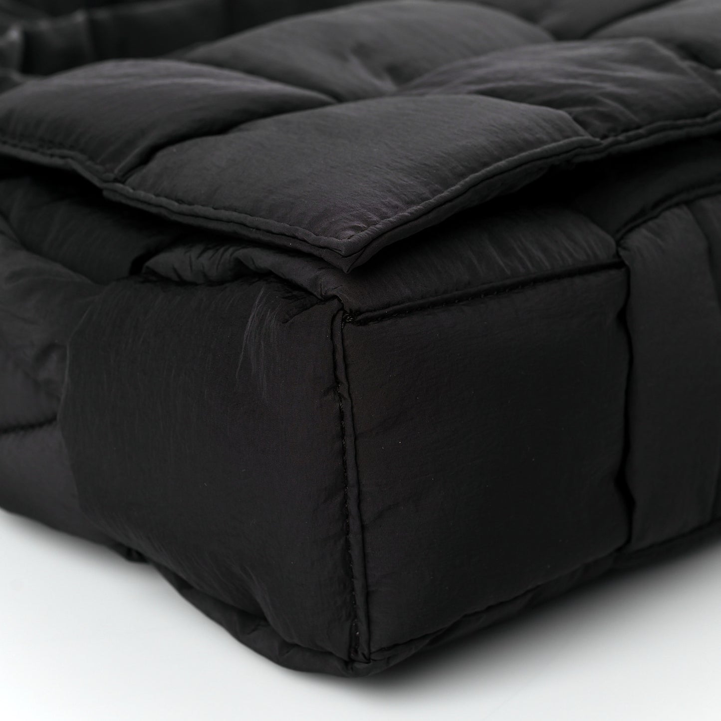 Nylon Intrecciato Padded Tech Cassette Bag Black