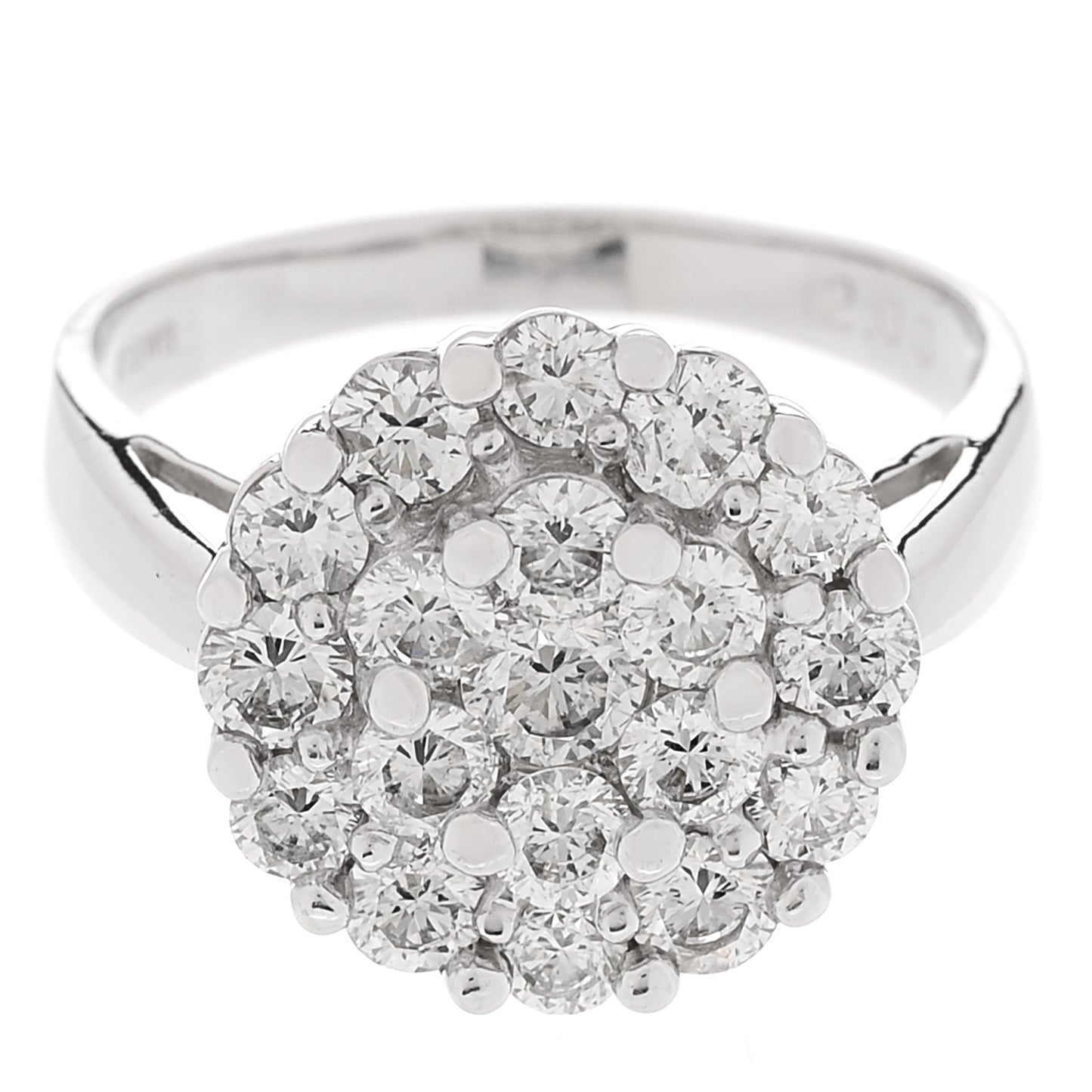 18K White Gold Diamond 2.00ctw Ring 58 8.25