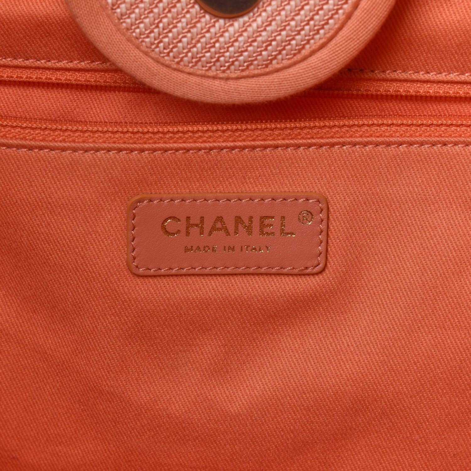 Chanel Mixed Fibers Calfskin Medium Deauville Tote Light Orange 6 of 10
