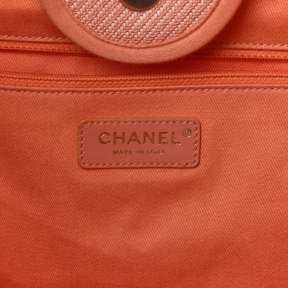 Chanel Mixed Fibers Calfskin Medium Deauville Tote Light Orange 6 of 10