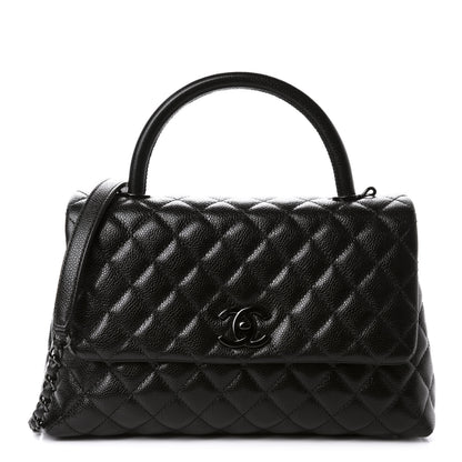 Chanel Caviar Quilted Small Coco Handle Flap So Black 1 of 10