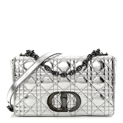 Christian Dior Metallic Calfskin Cannage Medium Caro Bag Argent 1 of 12