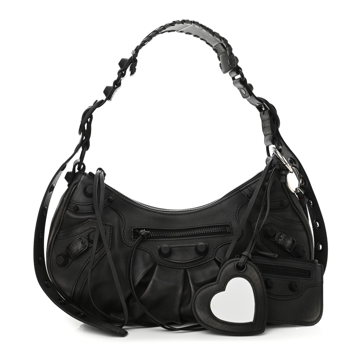 Used Calfskin Small Le Cagole Shoulder Bag Black