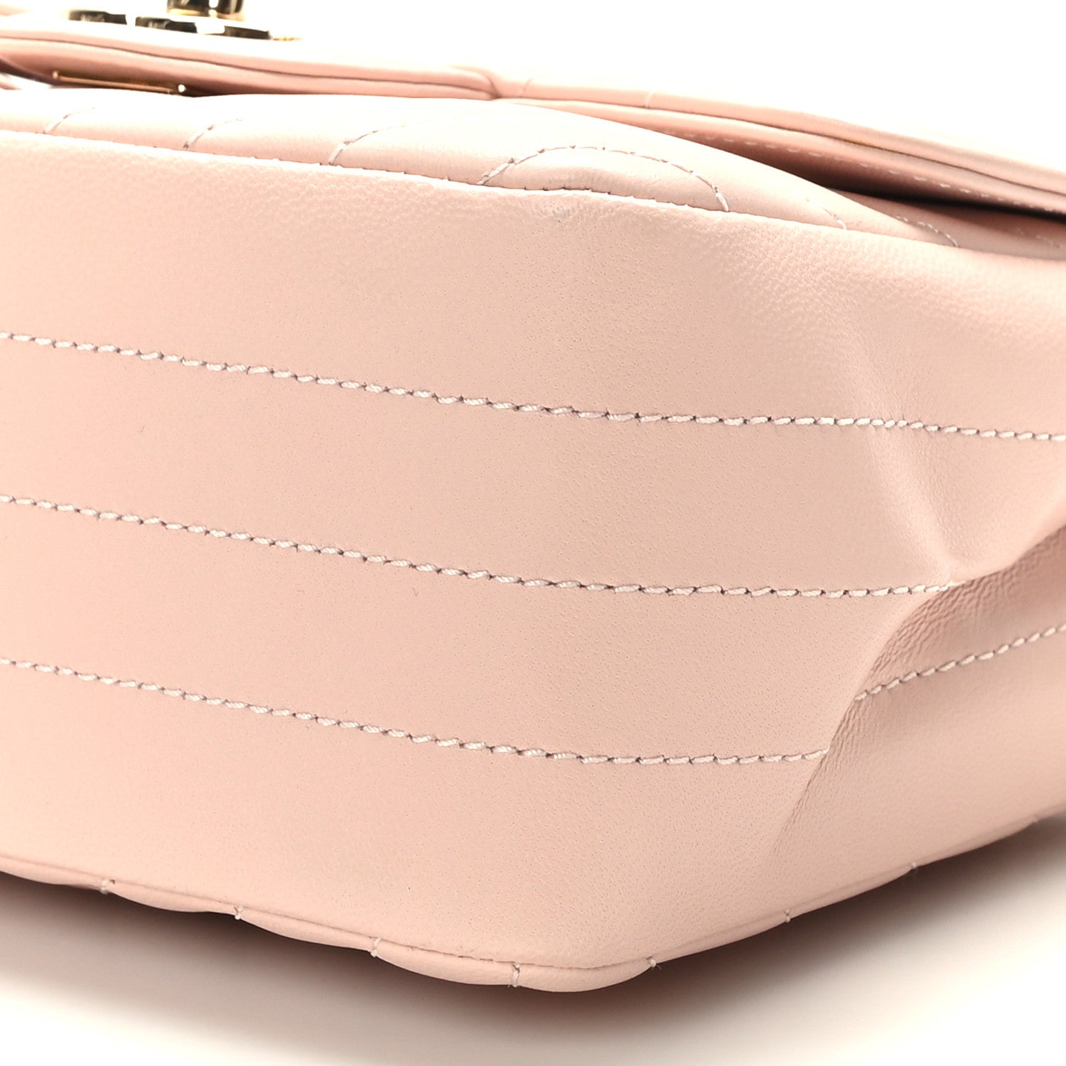Chanel Lambskin Chevron Quilted Mini Square Flap Light Pink 9 of 10