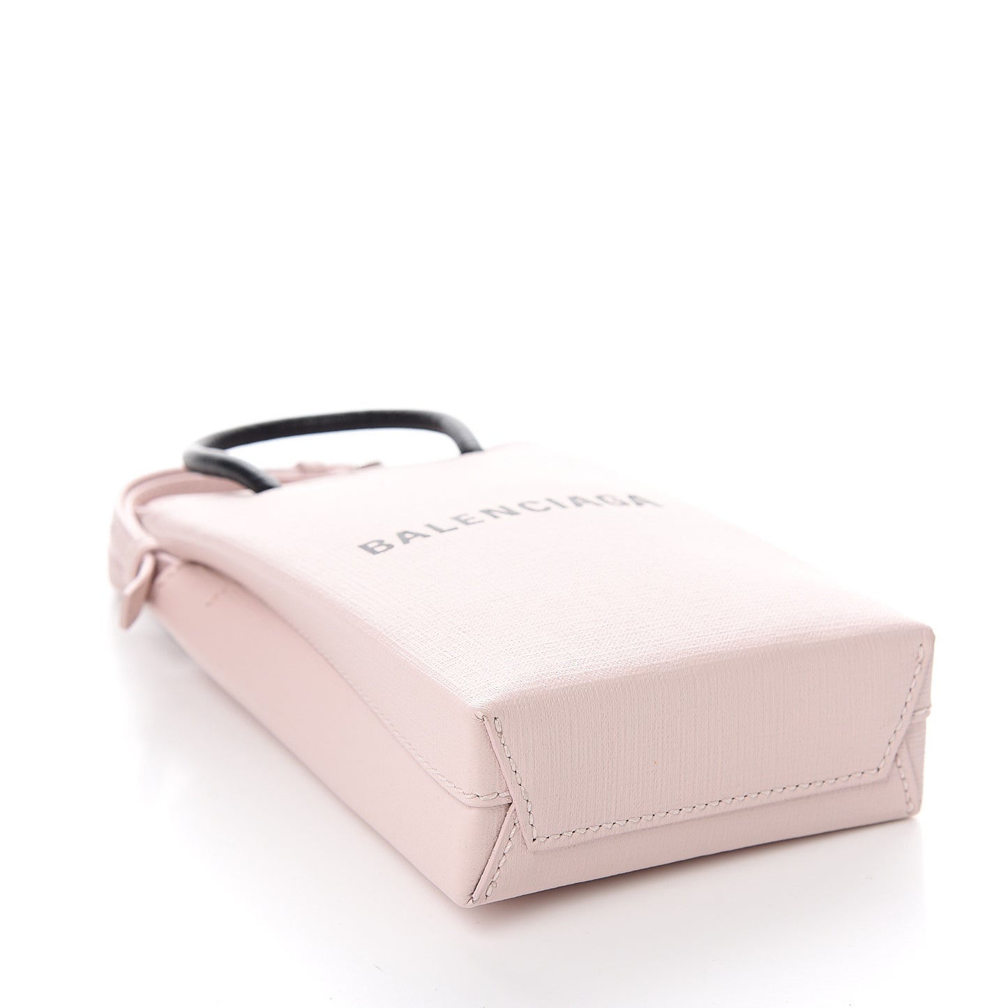 Squared Calfskin Logo Shopping Phone Holder Bag Light Rose