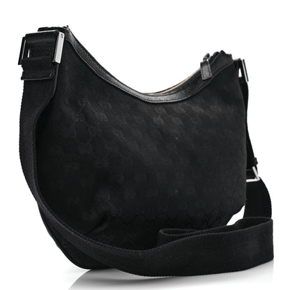 Gucci Monogram Medium Half Moon Hobo Black 3 of 12