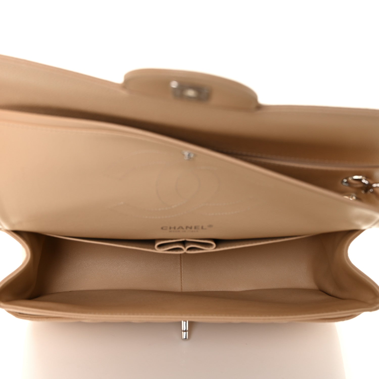 Chanel Caviar Quilted Jumbo Double Flap Beige 7 of 12