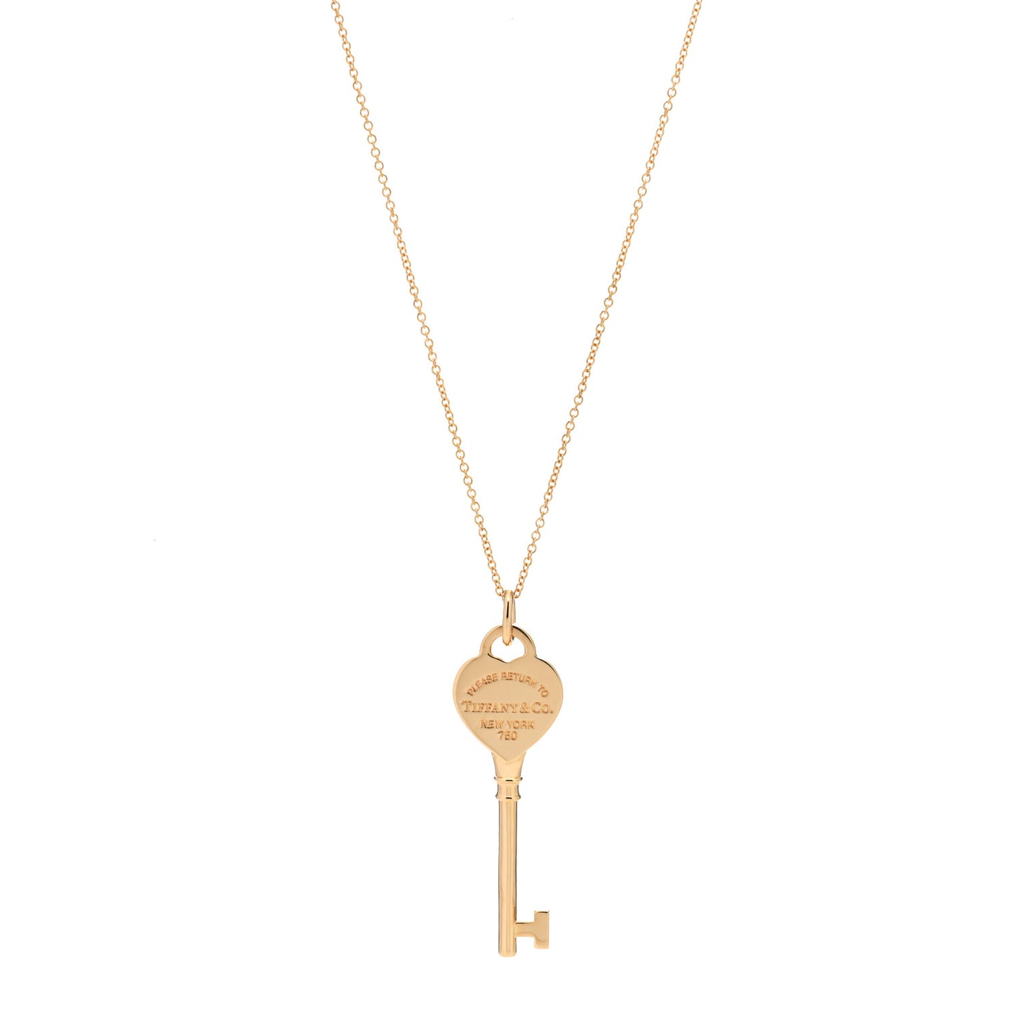 18K Rose Gold Return To Tiffany Heart Key Pendant Necklace