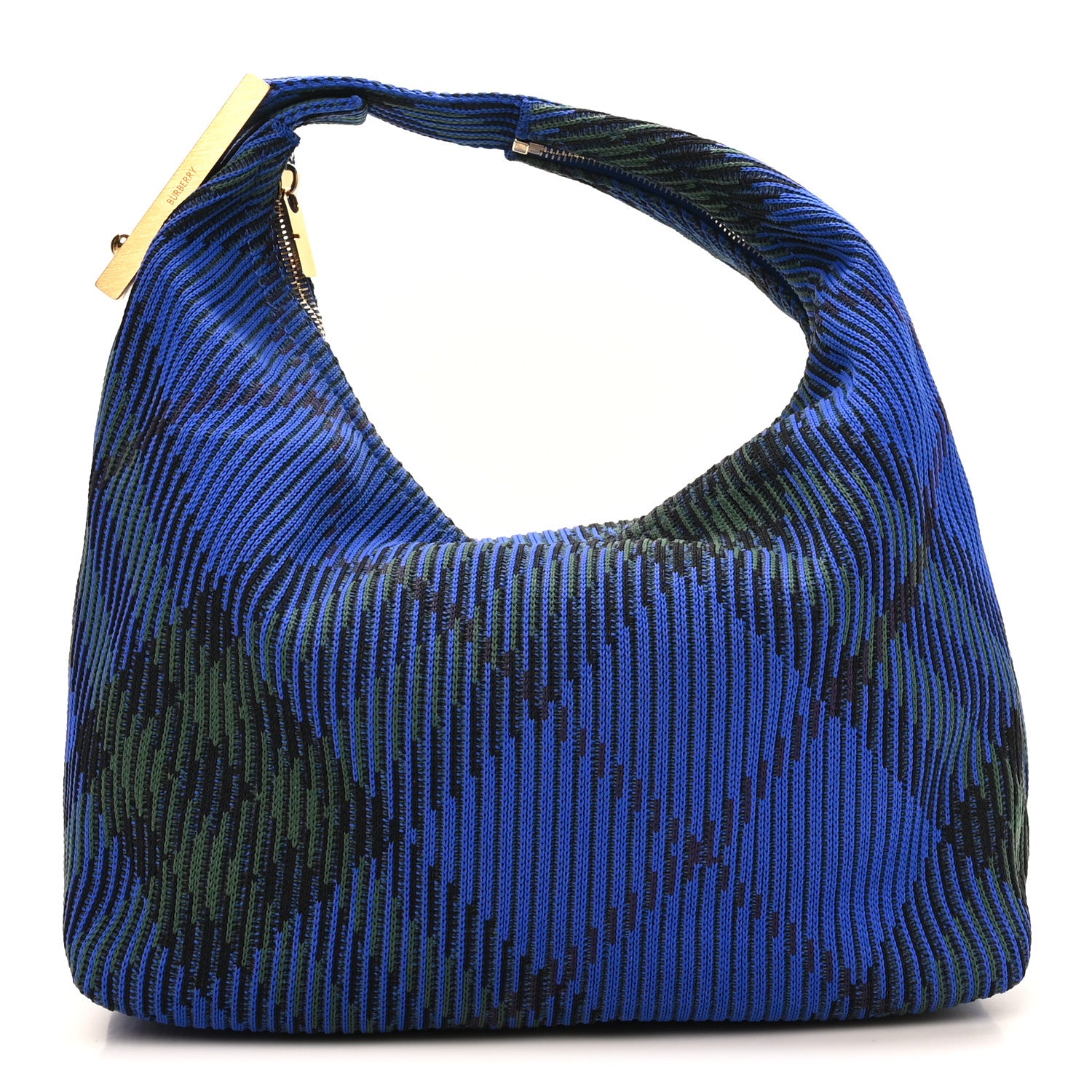 Burberry Canvas Knitted Check Peg Medium Duffle Bag Knight 1 of 11