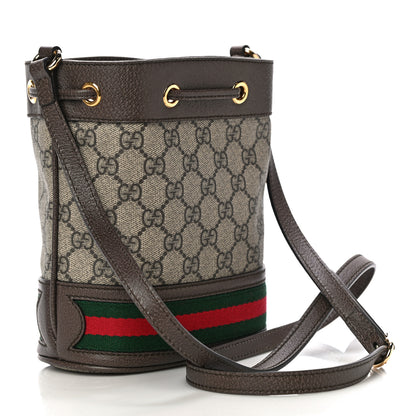 Gucci GG Supreme Monogram Web Mini Ophidia Bucket Bag Brown 2 of 9