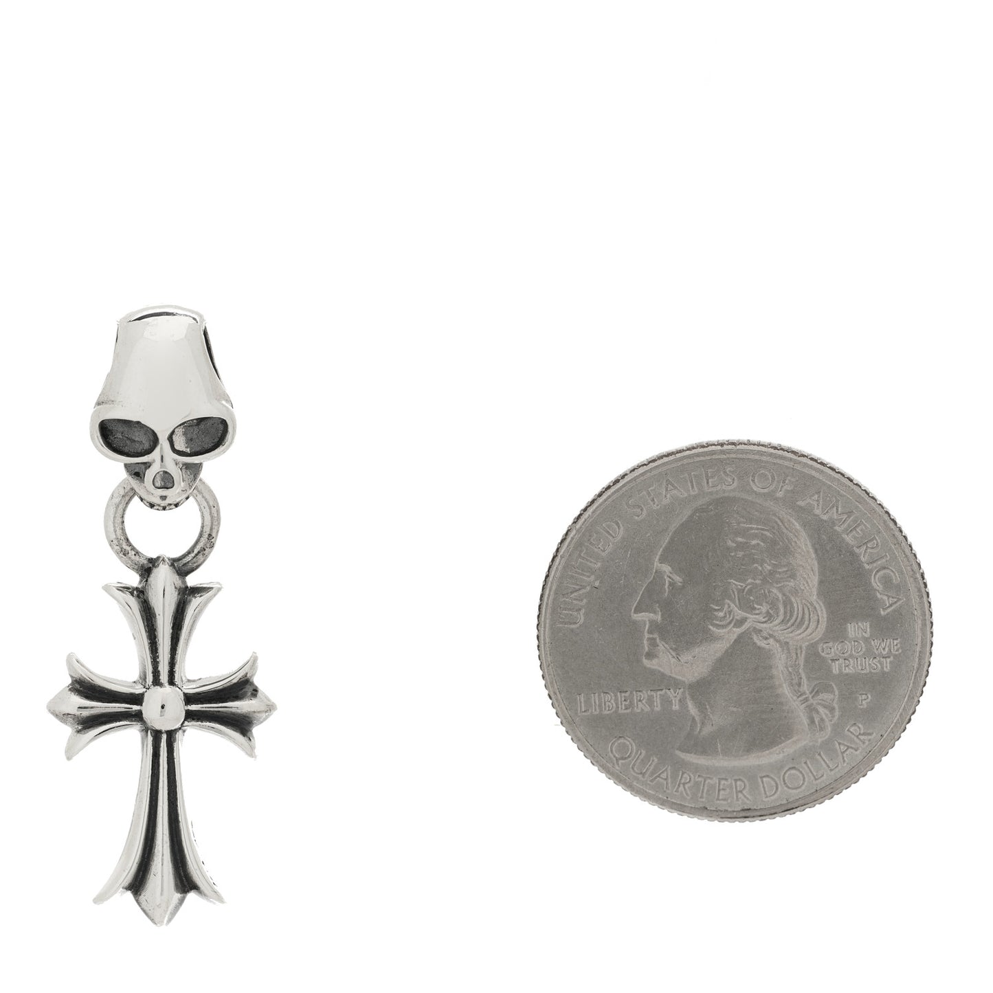 Sterling Silver Skull Cross Pendant