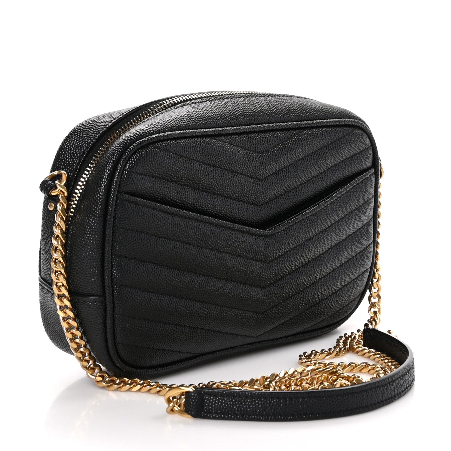 Saint Laurent Grain De Poudre Matelasse Monogram Mini Lou Camera Bag Black 3 of 10