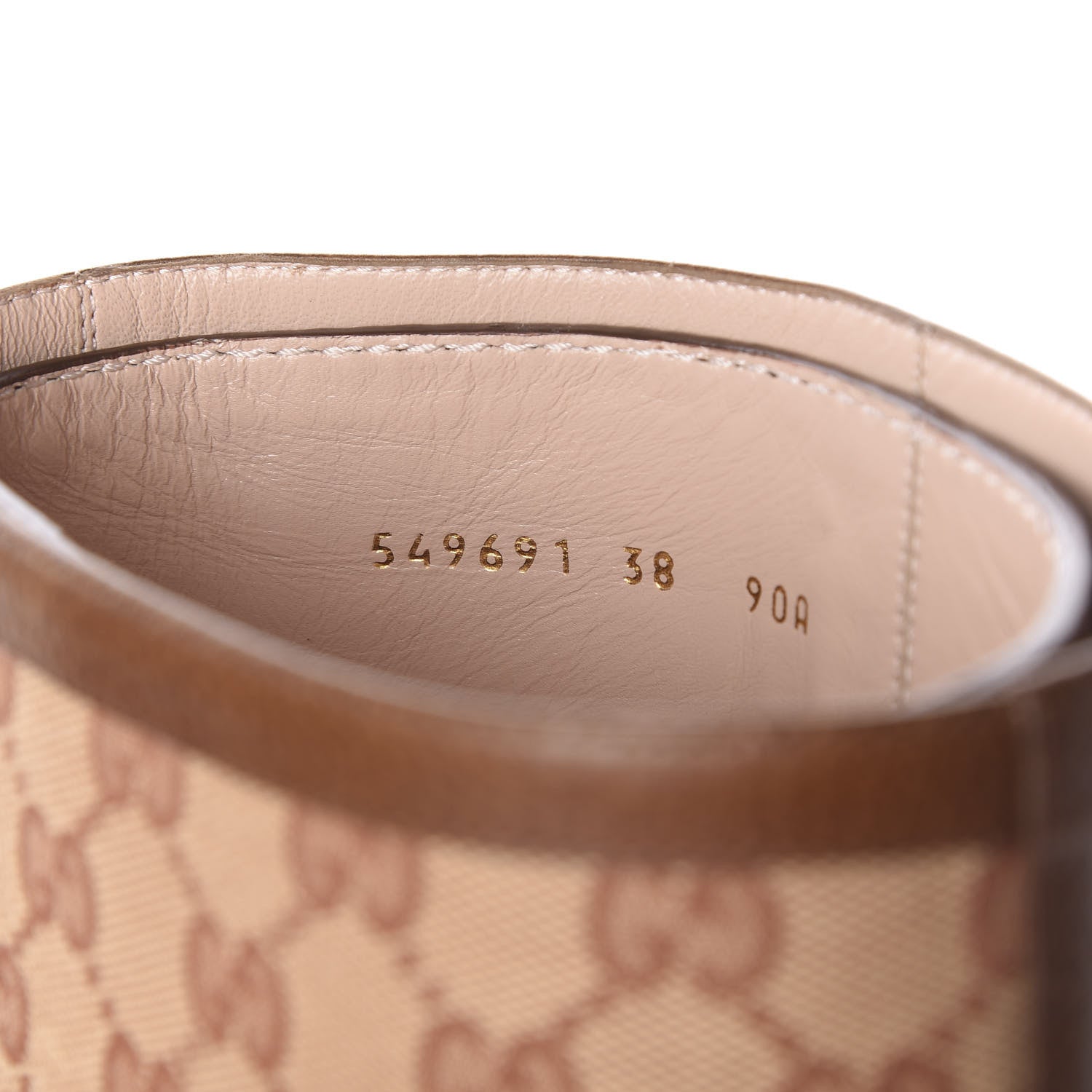 Gucci GG Monogram Calfskin Lola Tall Boots 38 Beige Ruggine Cuir 12 of 13