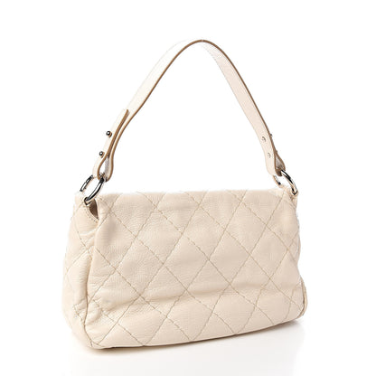 Chanel Glazed Calfskin Stitched On The Road Flap Ivory 2 of 13