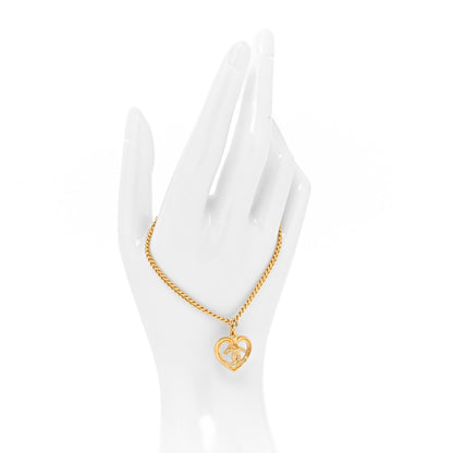 Chanel Crystal Chain Heart Bracelet Gold 2 of 5