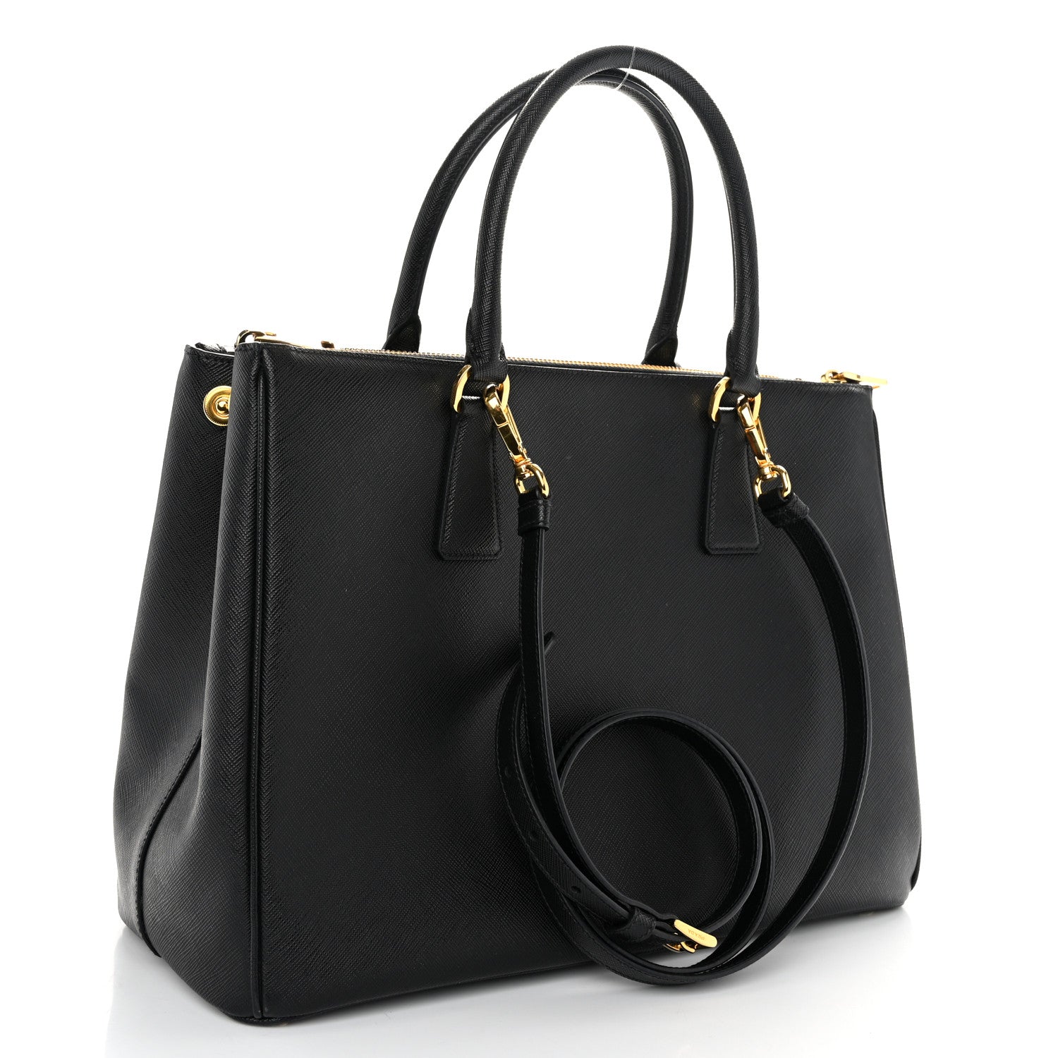 Prada Saffiano Lux Large Galleria Double Zip Tote Black 3 of 10