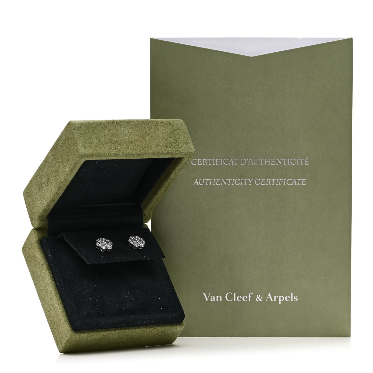 18K White Gold Diamond Fleurette Earrings