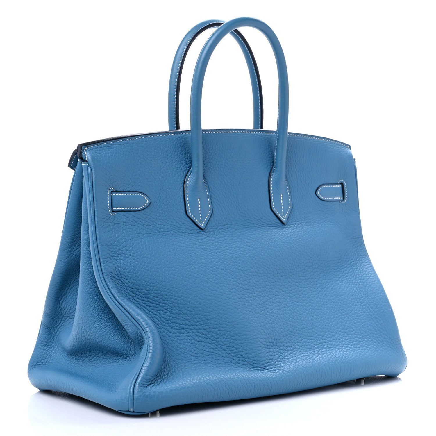 Hermes Taurillon Clemence Birkin 35 Blue Jean 3 of 13