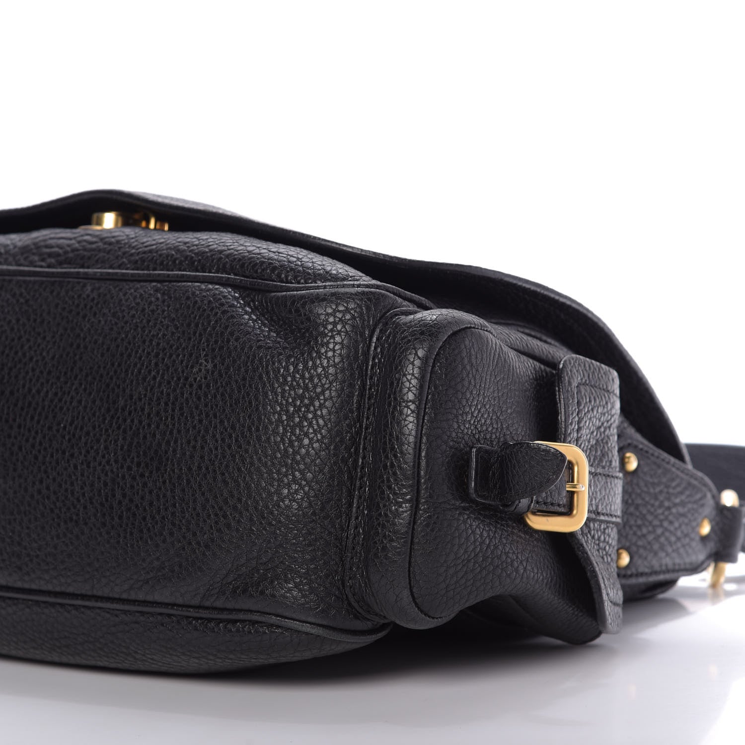 Prada Vitello Daino Shoulder Flap Bag Black 7 of 9