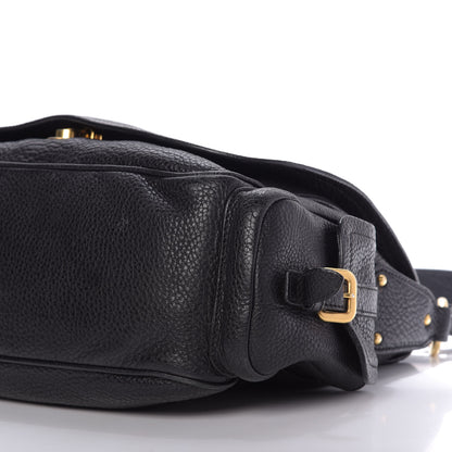 Prada Vitello Daino Shoulder Flap Bag Black 7 of 9