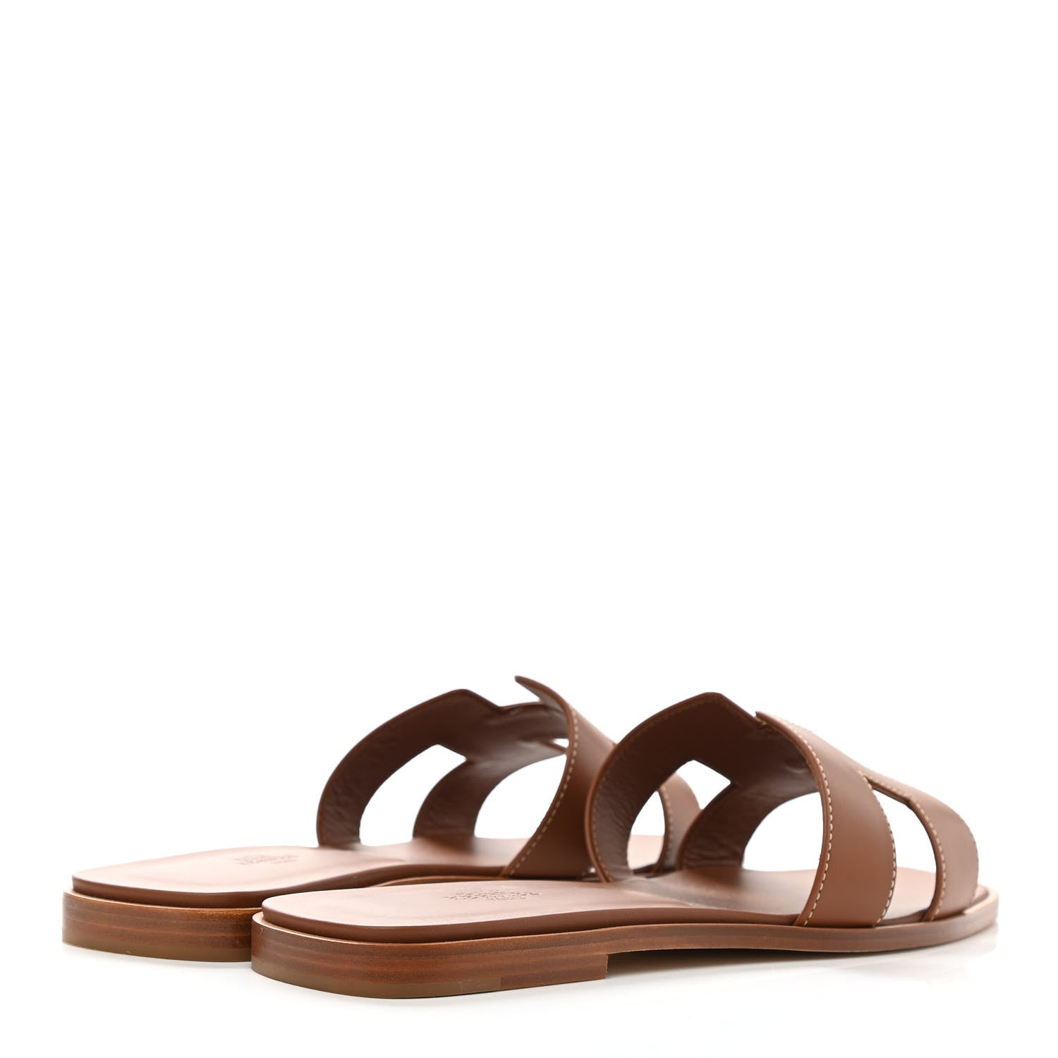 Hermes Box Calfskin Oran Sandals 40.5 Gold 4 of 9