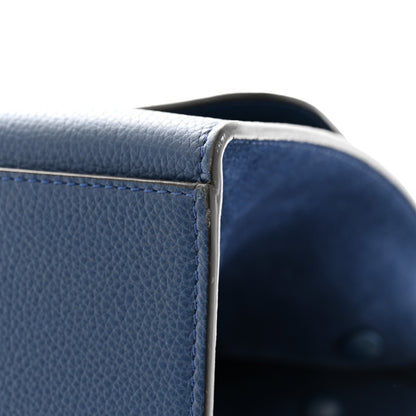 Celine Drummed Calfskin Suede Medium Trapeze Ocean Bue 11 of 12