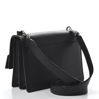 Saint Laurent Grained Calfskin Medium Monogram Sunset Satchel Black 3 of 9