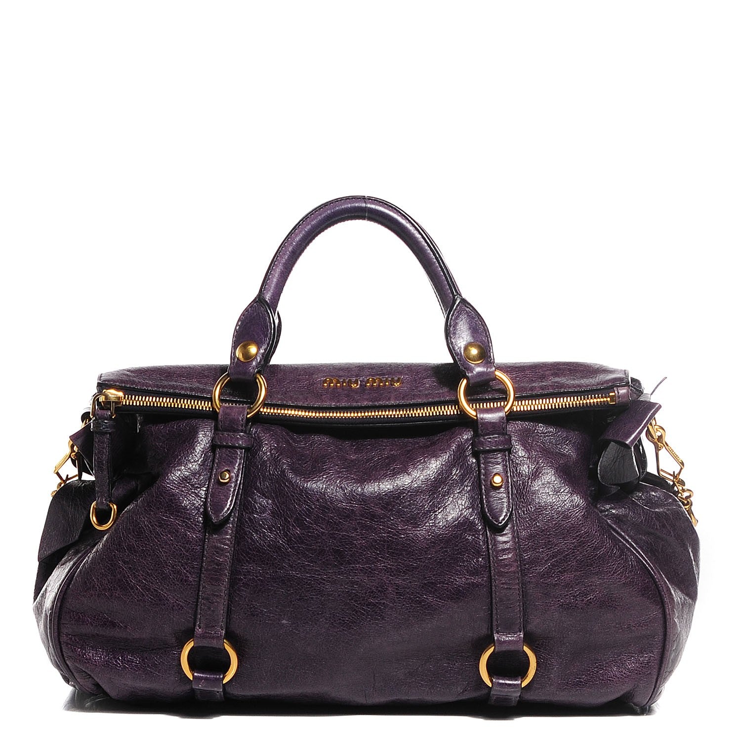 Miu Miu Vitello Lux Medium Bow Bag Viola 17 of 24