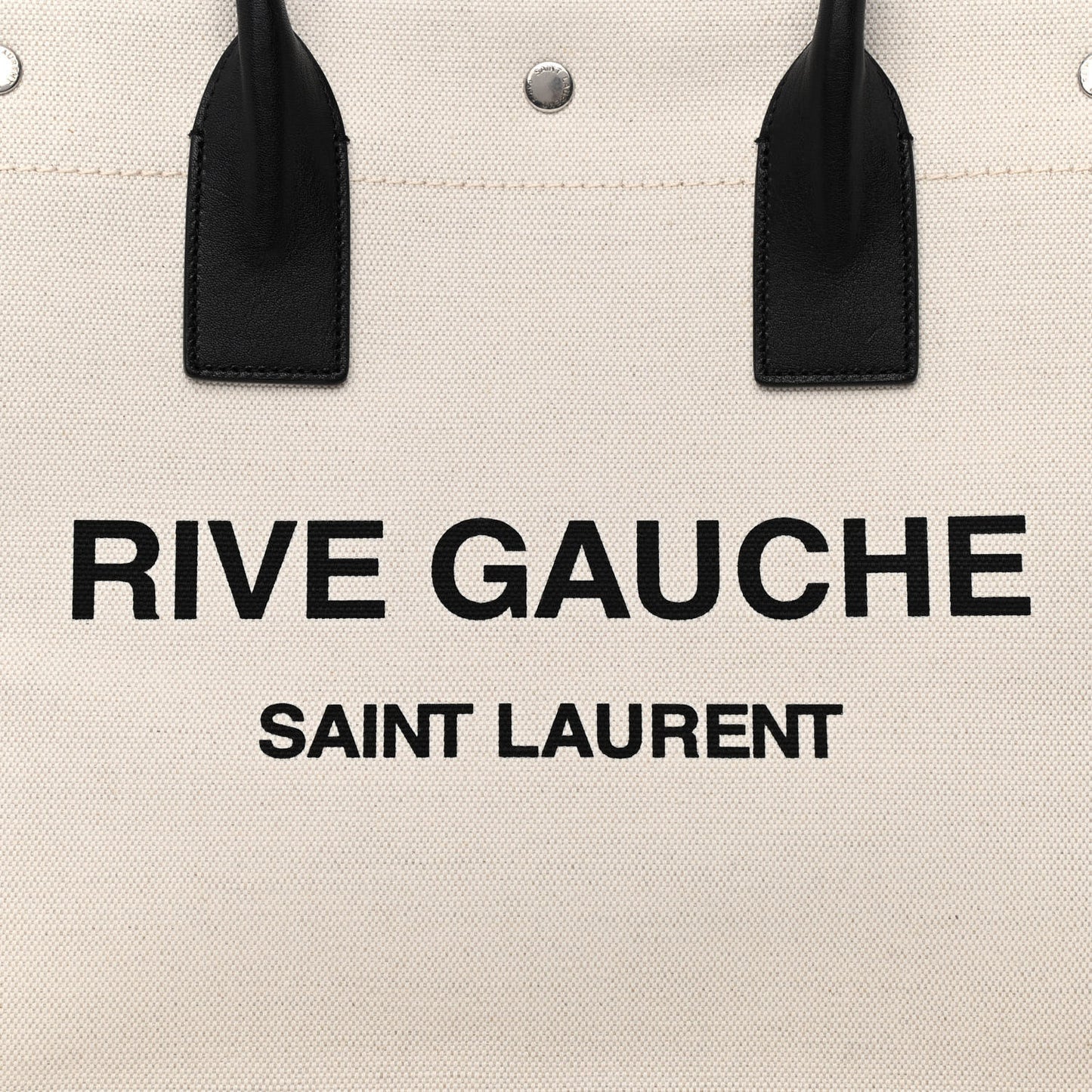 Linen Calfskin Small Rive Gauche Tote Greggio Natural