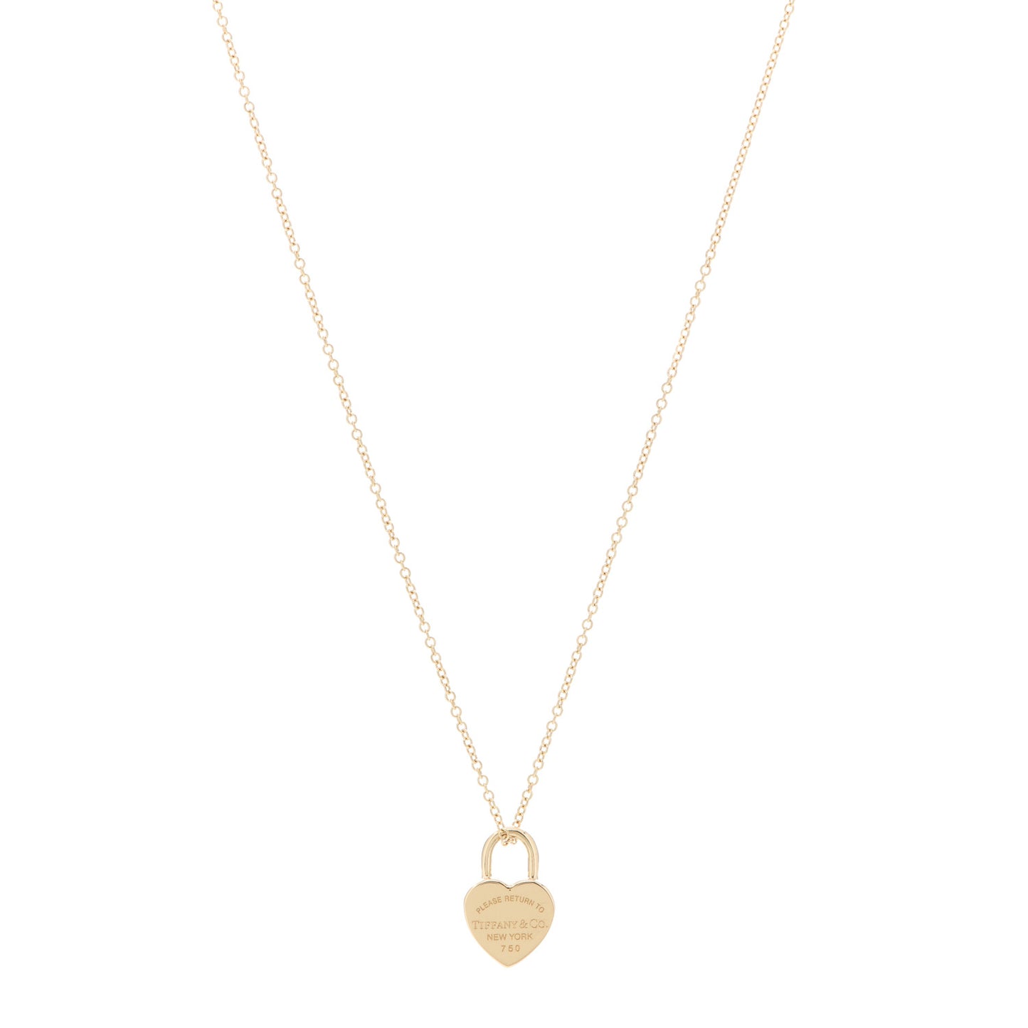 18K Yellow Gold Return to Tiffany Heart Lock Pendant Necklace