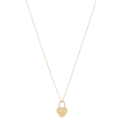 Tiffany 18K Yellow Gold Return to Tiffany Heart Lock Pendant Necklace 1 of 5