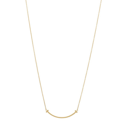Tiffany 18K Yellow Gold Small T Smile Pendant Necklace 1 of 3