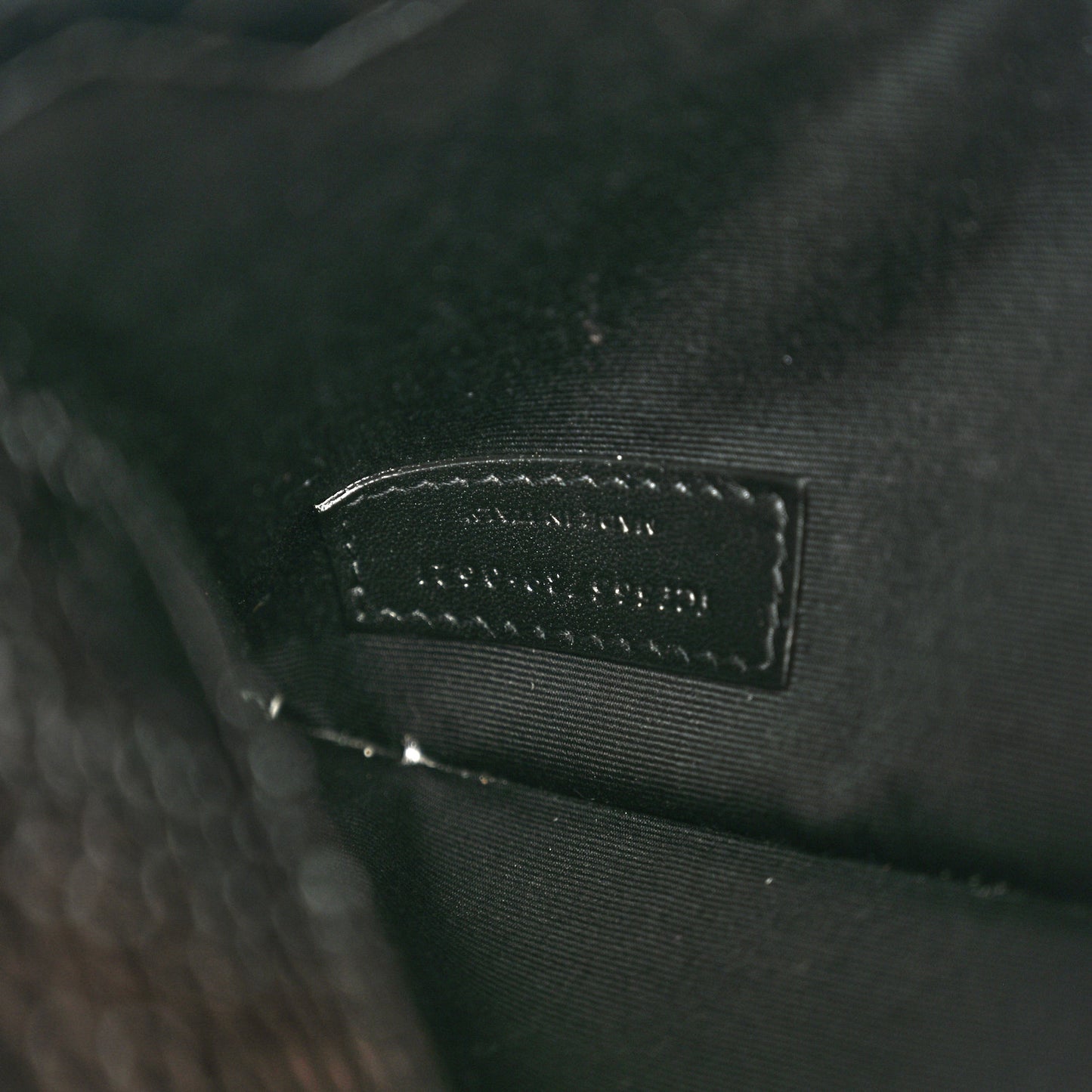 Calfskin Crocodile Embossed Uptown Monogram Clutch Black