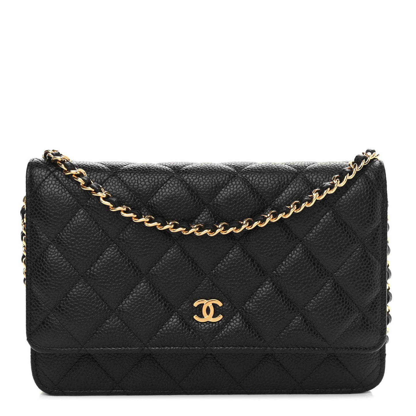 Caviar Quilted Wallet On Chain WOC Black