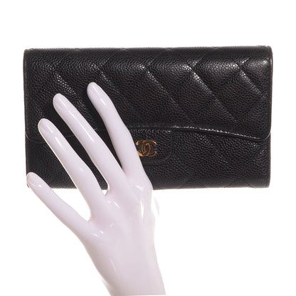 Chanel Caviar Quilted Large Flap Wallet Black 2 of 9