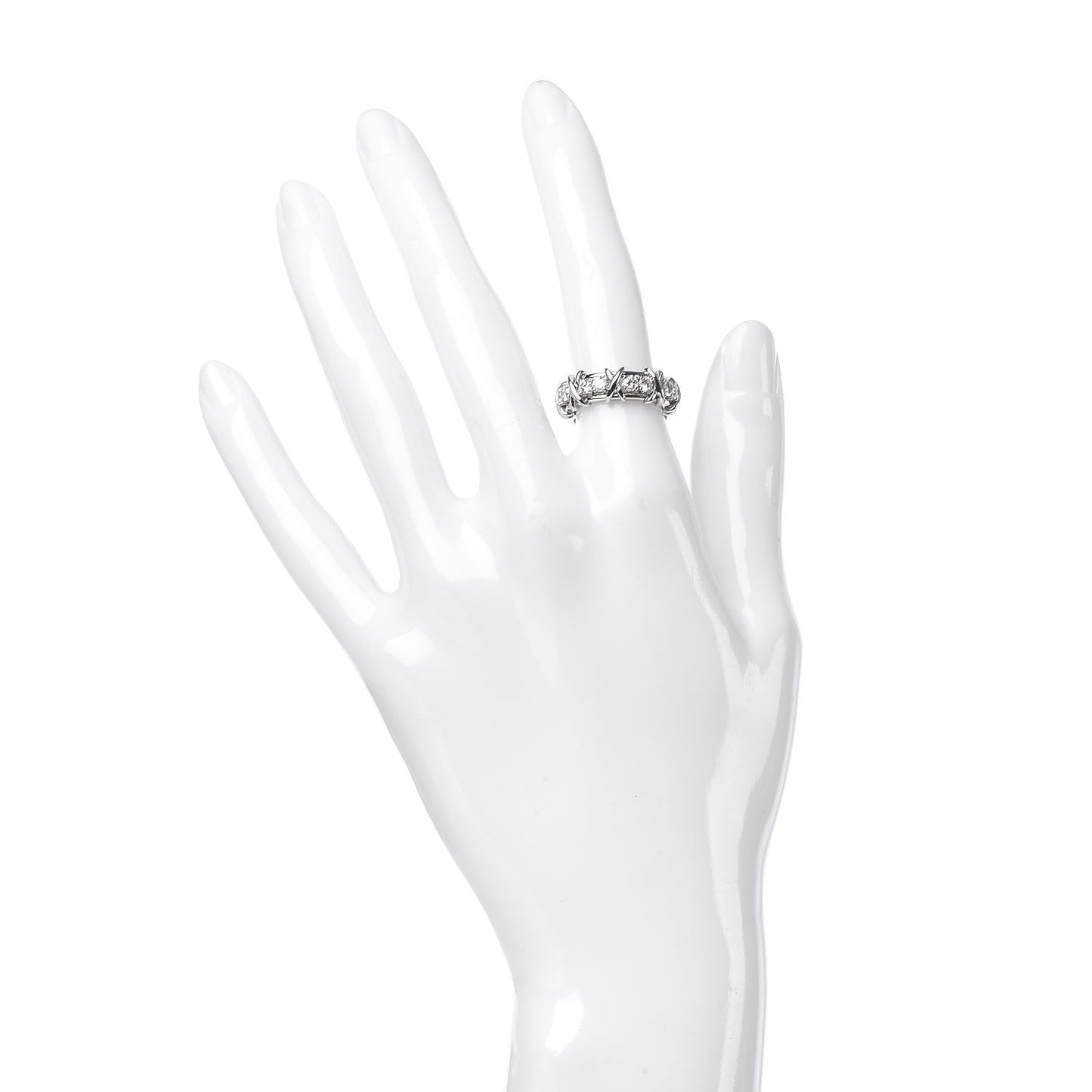 Platinum Diamond Schlumberger Sixteen Stone Ring 48 4.5