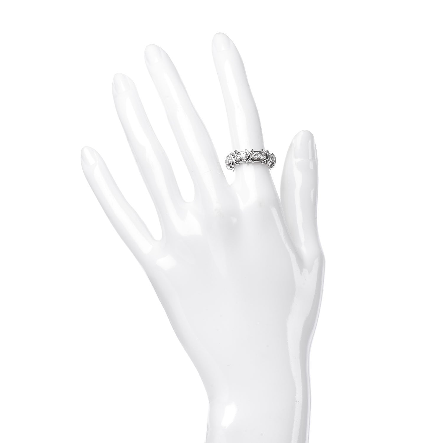 Tiffany Platinum Diamond Schlumberger Sixteen Stone Ring 48 4.5 2 of 5